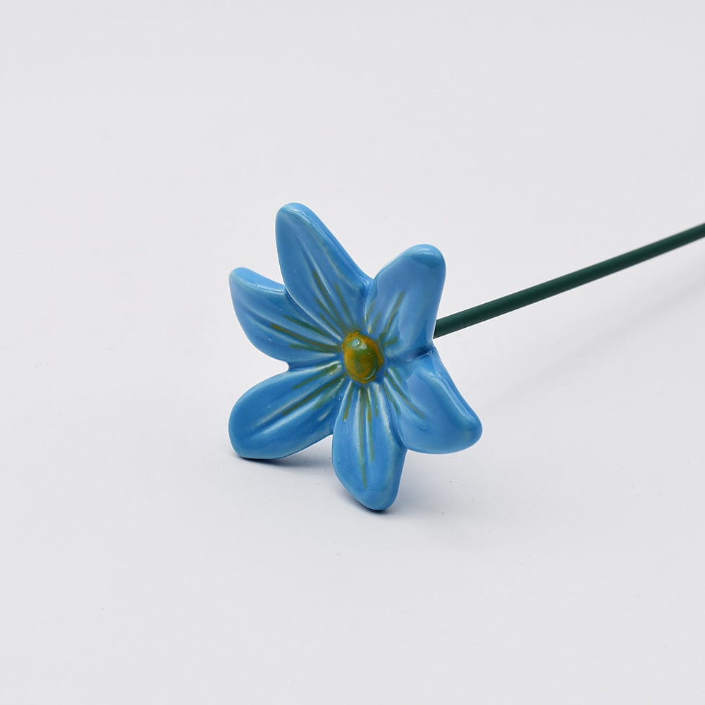 luisa-paix-o-fleur-c-ramique-bleue-tige-25-cm-jardin image 2