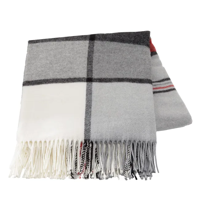 baroni-home-tessile-plaid-coton-carr-rouge-blanc-130x170 image 1