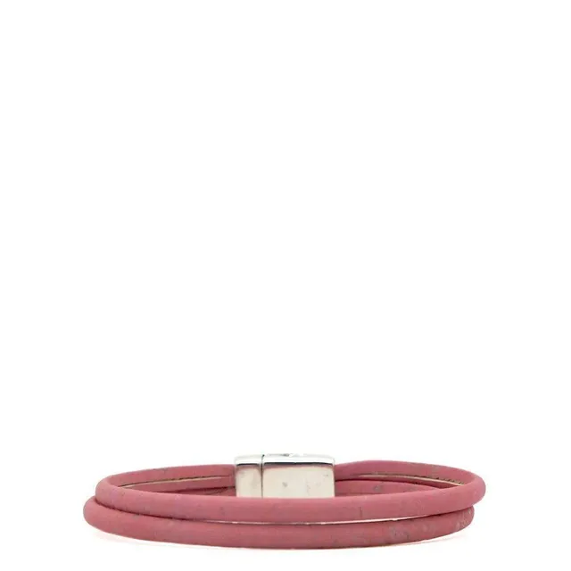 luisa-paix-o-bracelet-li-ge-rose-2-tours-fermoir-aimant image 1