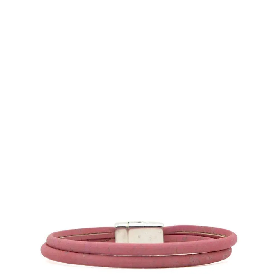 luisa-paix-o-bracelet-li-ge-rose-2-tours-fermoir-aimant image 1