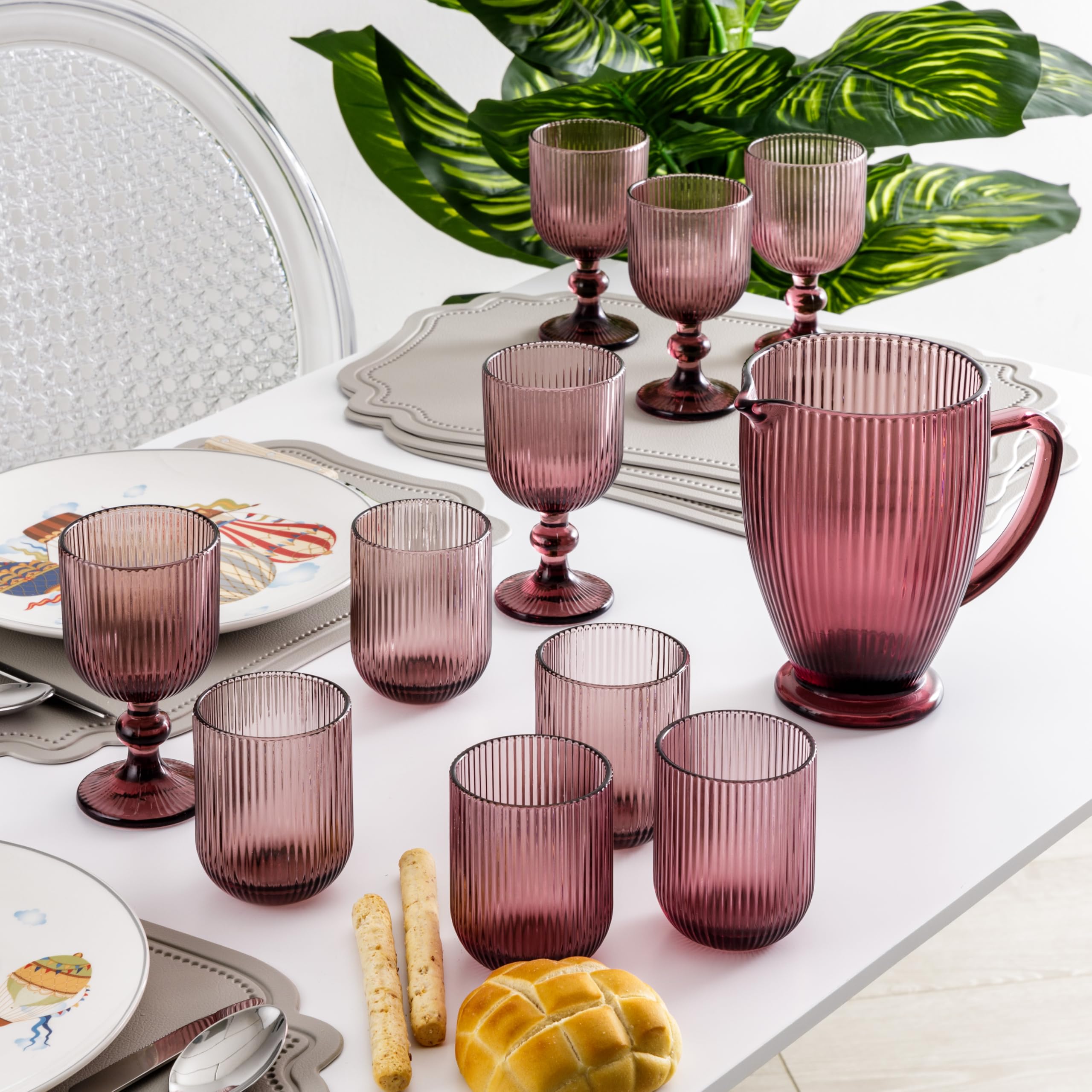 baroni-cucina-carafe-verre-rose-1l-anti-goutte image 2