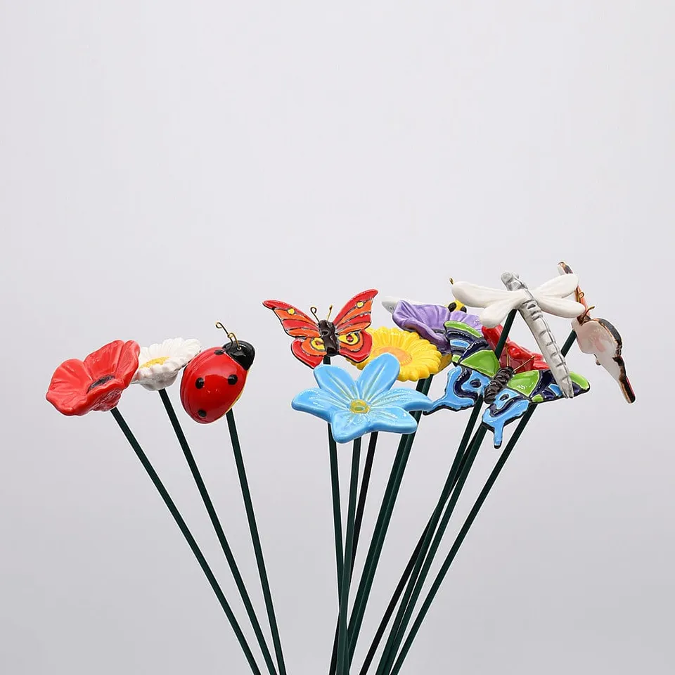 luisa-paix-o-fleur-c-ramique-bleue-tige-25-cm-jardin image 1