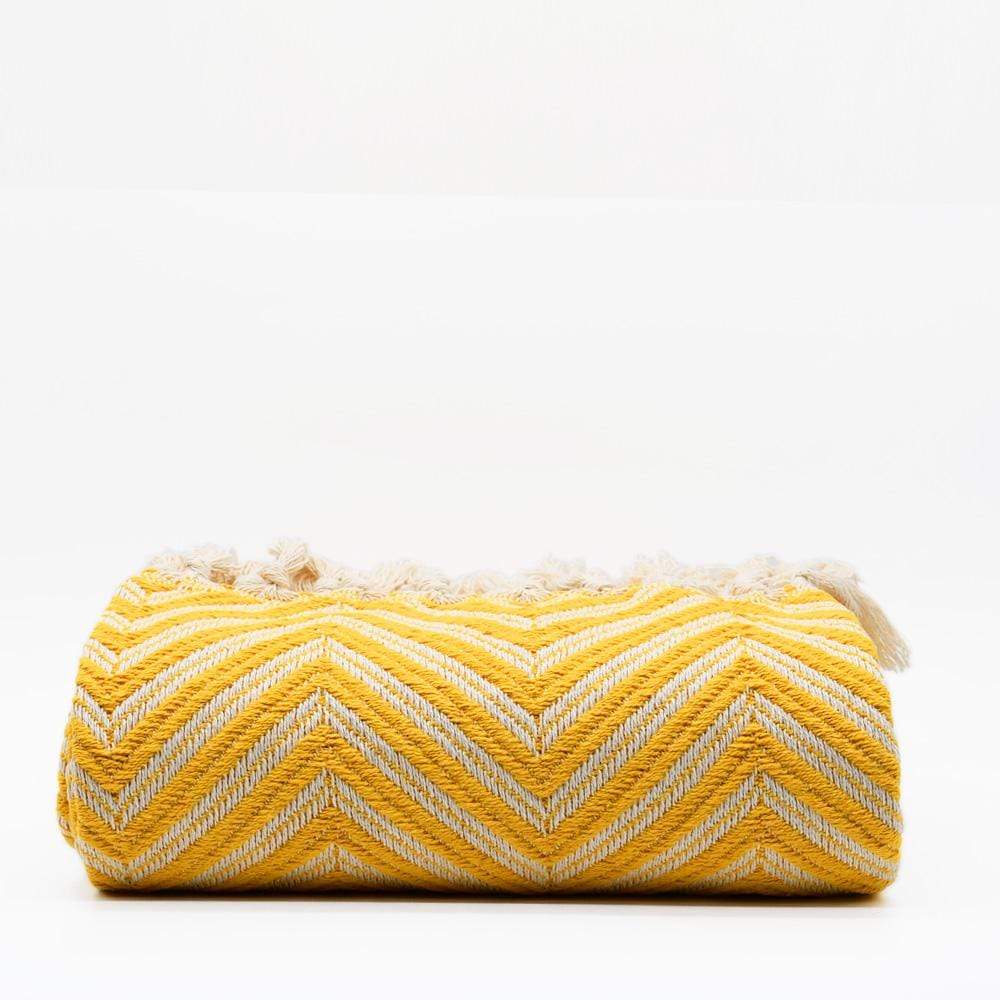 luisa-paix-o-espiga-plaid-coton-jaune-200x135cm-chevrons image 2