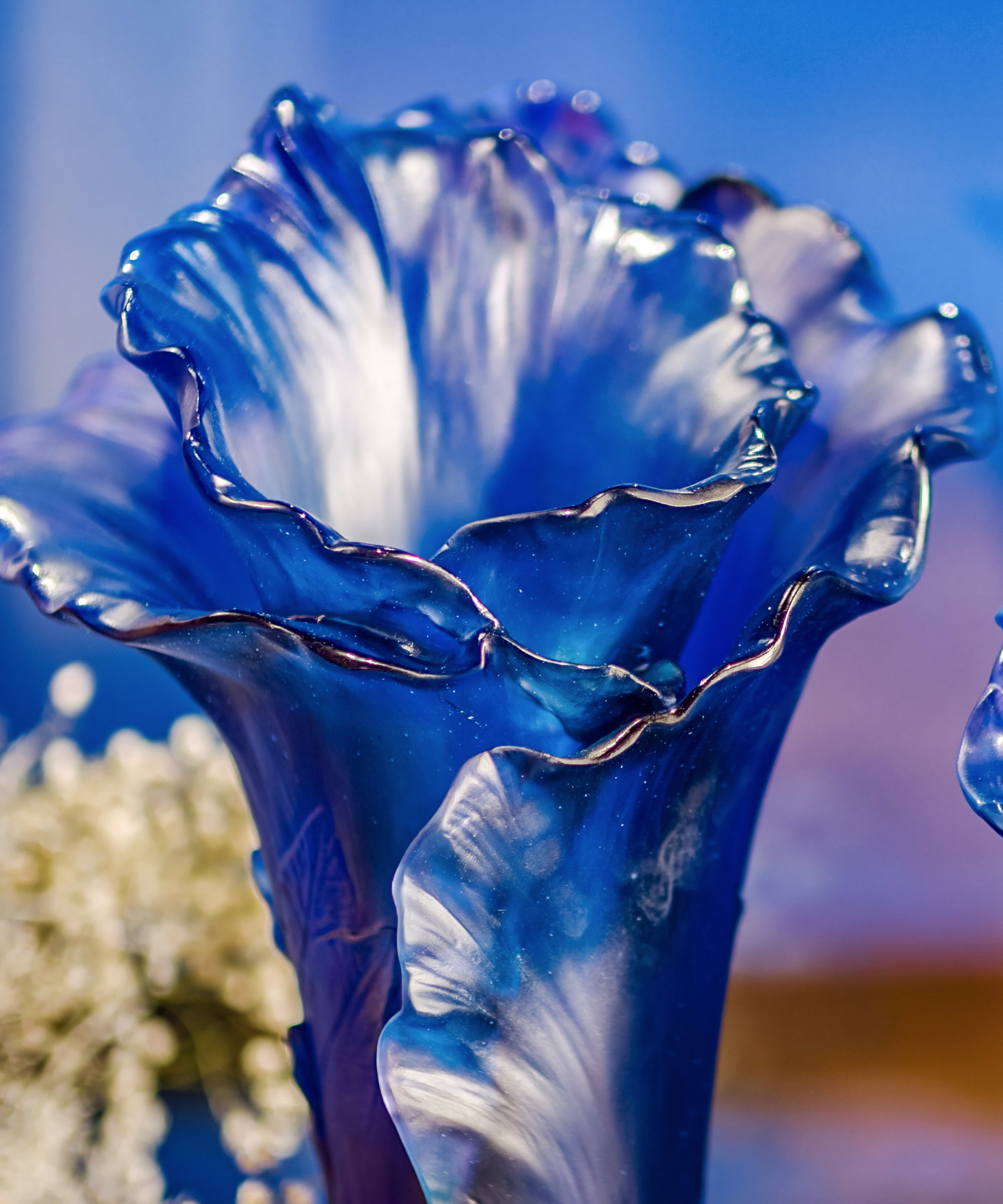 daum-univers-v-g-tal-arum-vase-grand-mod-le-bleu-nuit-cristal image 2