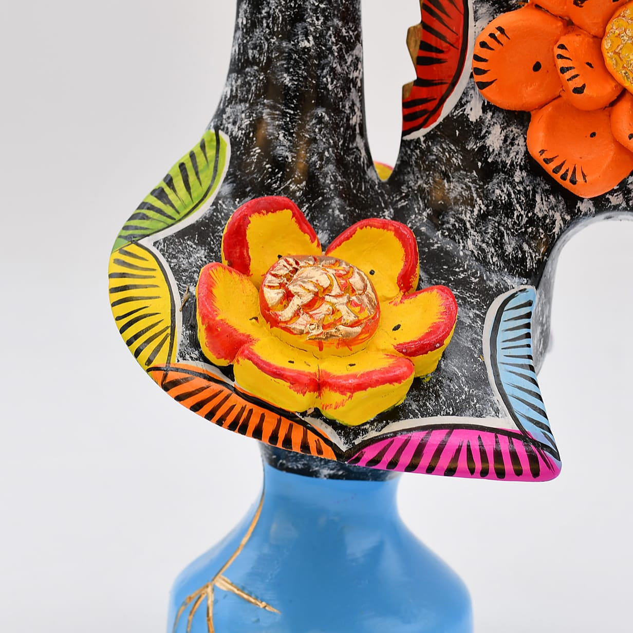 luisa-paix-o-coq-de-barcelos-25cm-noir-figurine-c-ramique-unique image 4