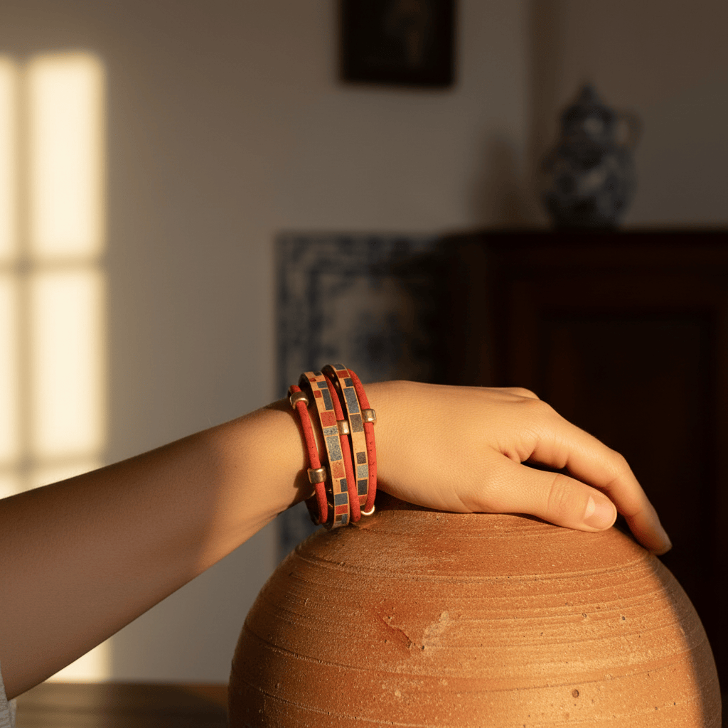 luisa-paix-o-bracelet-li-ge-naturel-4-lani-res-dor-21-cm image 2