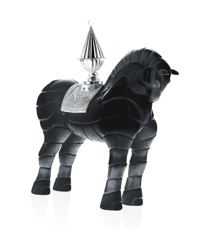 daum-cheval-porteur-de-feu-sculpture-cristal-noir-mcconnico image 1
