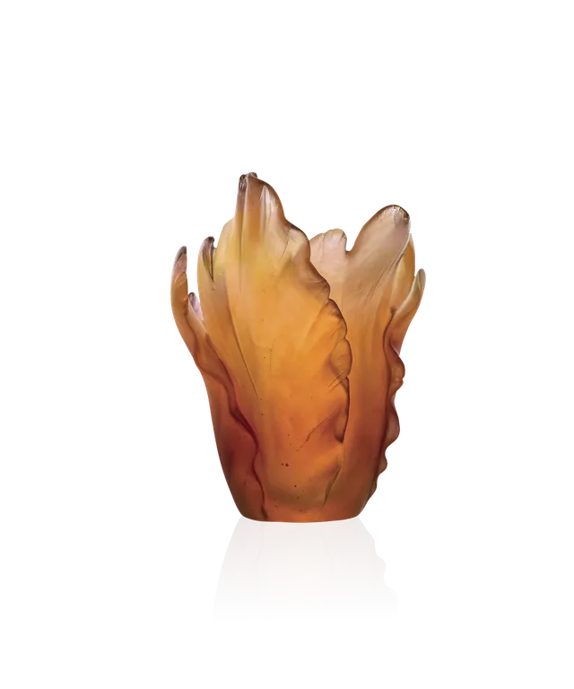 daum-tulipe-vase-ambre-floral-cristal image 1