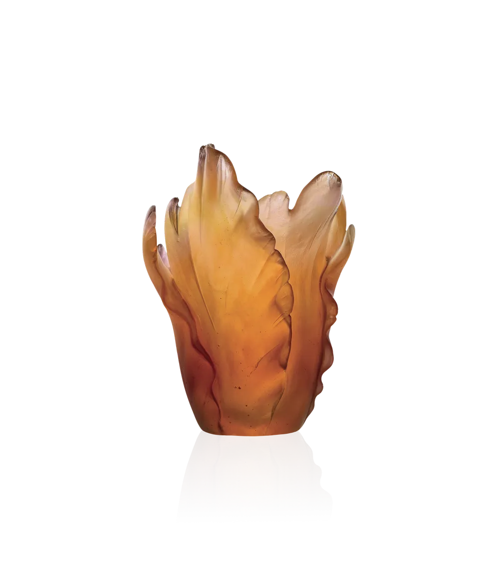 daum-tulipe-vase-ambre-floral-cristal image 1