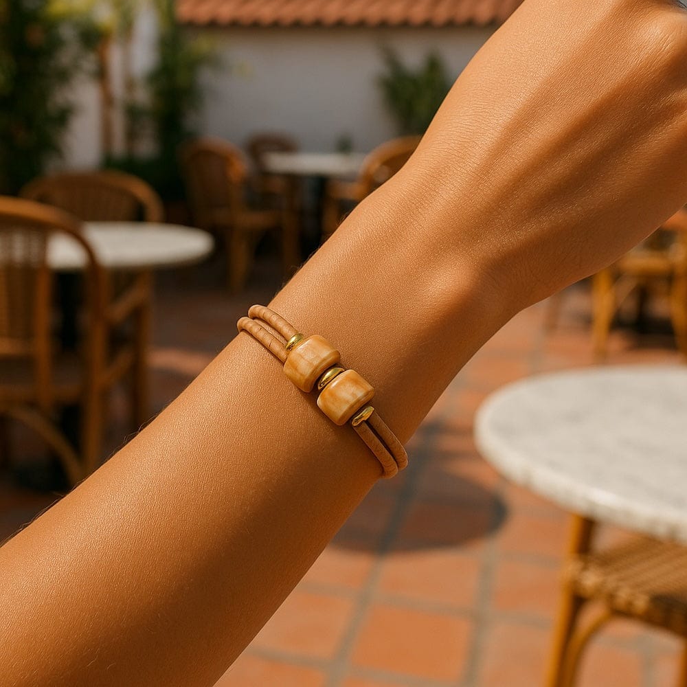 luisa-paix-o-bijoux-bracelet-li-ge-perles-miel-magn-tique image 2