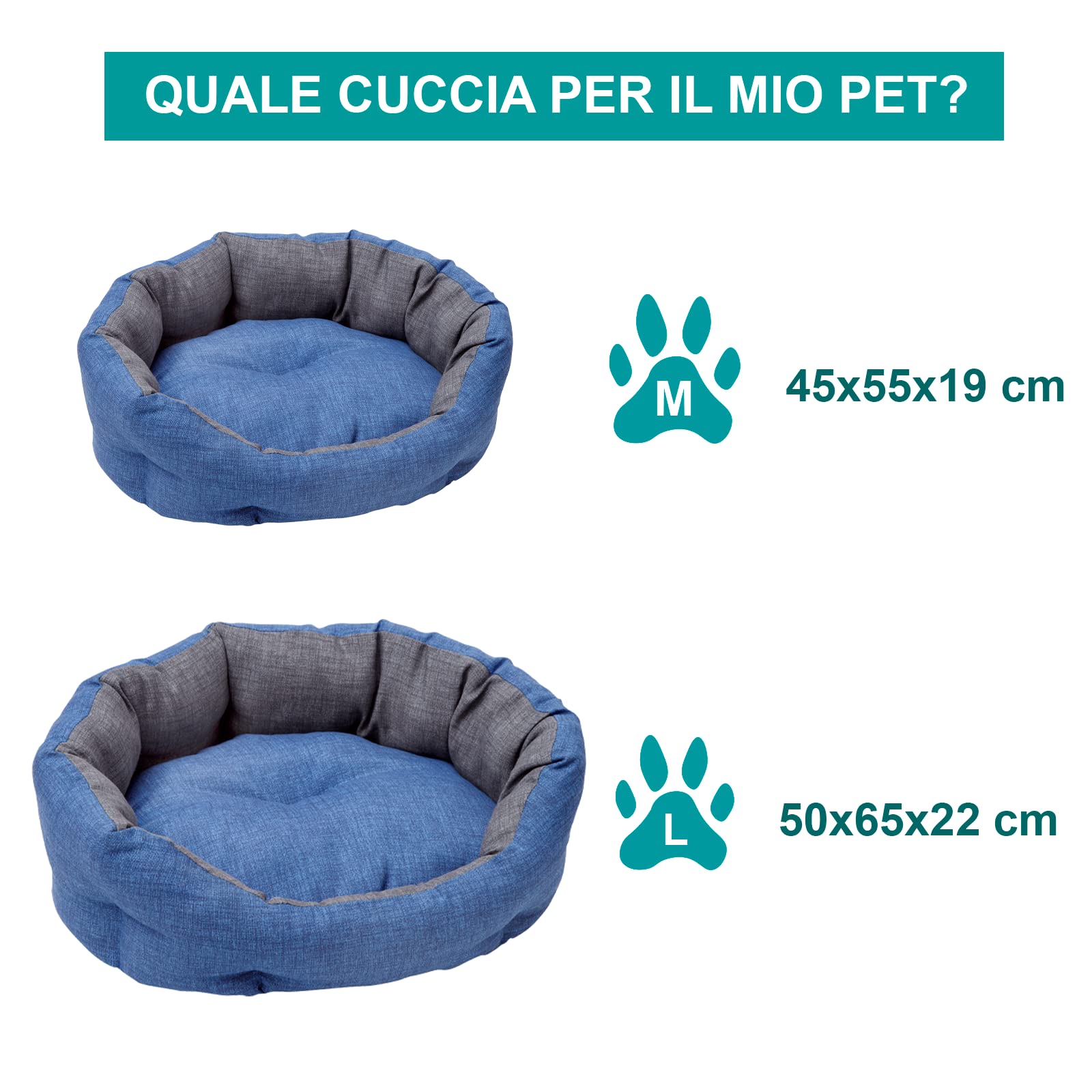 baroni-home-pet-panier-chien-chat-ovale-gris-bleu-l-50x65-cm-coton image 7