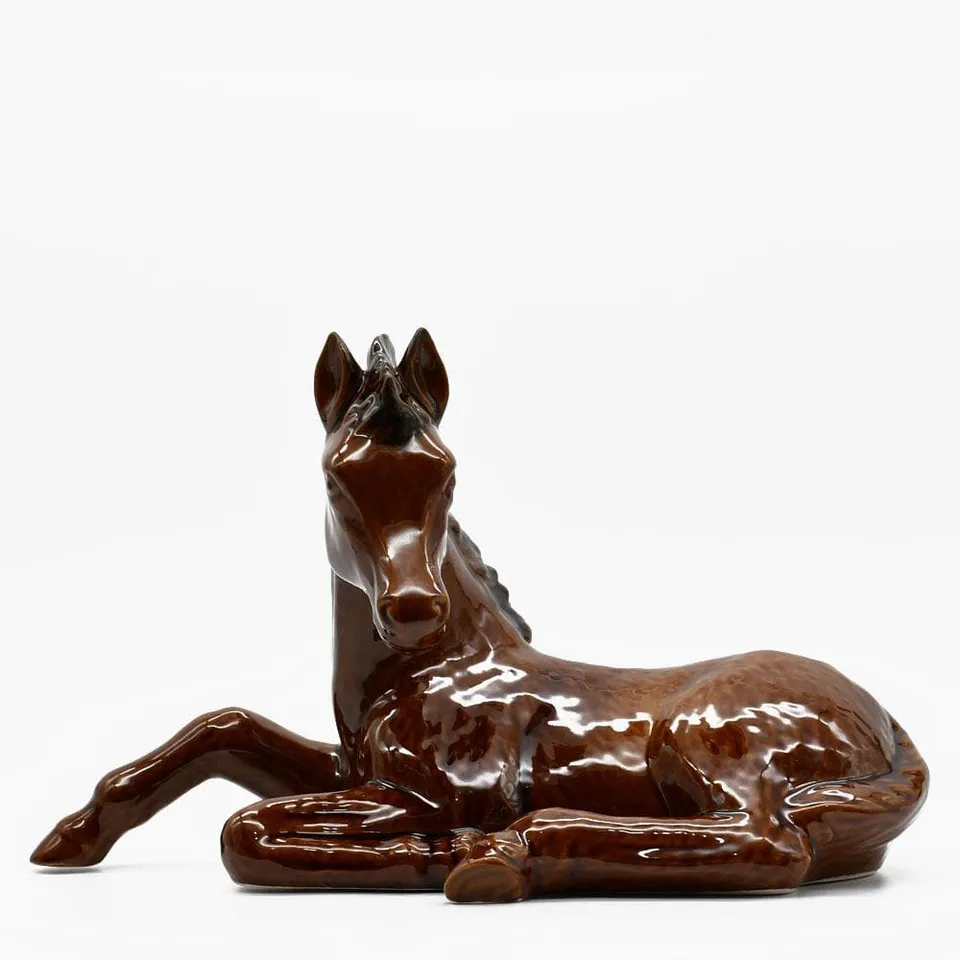 luisa-paix-o-cheval-c-ramique-marron-38-cm-couch image 1