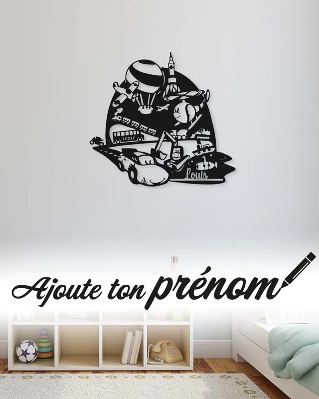 je-suis-art-enfants-transports-d-coration-murale-m-tal-enfant image 1
