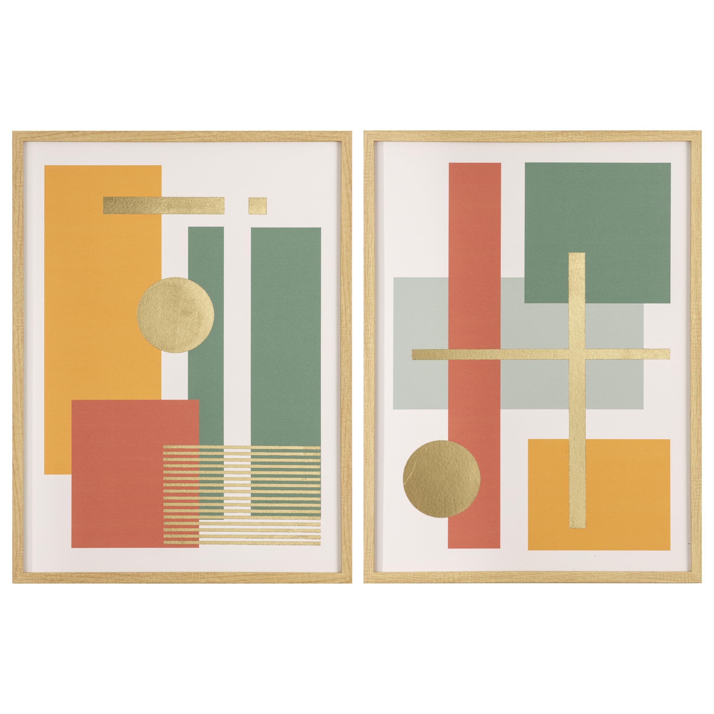 baroni-home-quadri-tableau-toile-abstrait-paille-lot-de-2-45x60 image 8