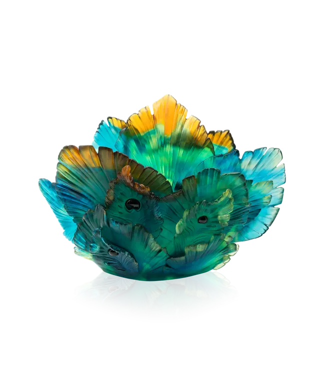 daum-univers-v-g-tal-fleur-de-paon-vase-cristal-lumi-re image 1