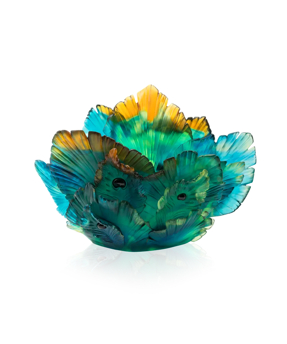 daum-univers-v-g-tal-fleur-de-paon-vase-cristal-lumi-re image 1