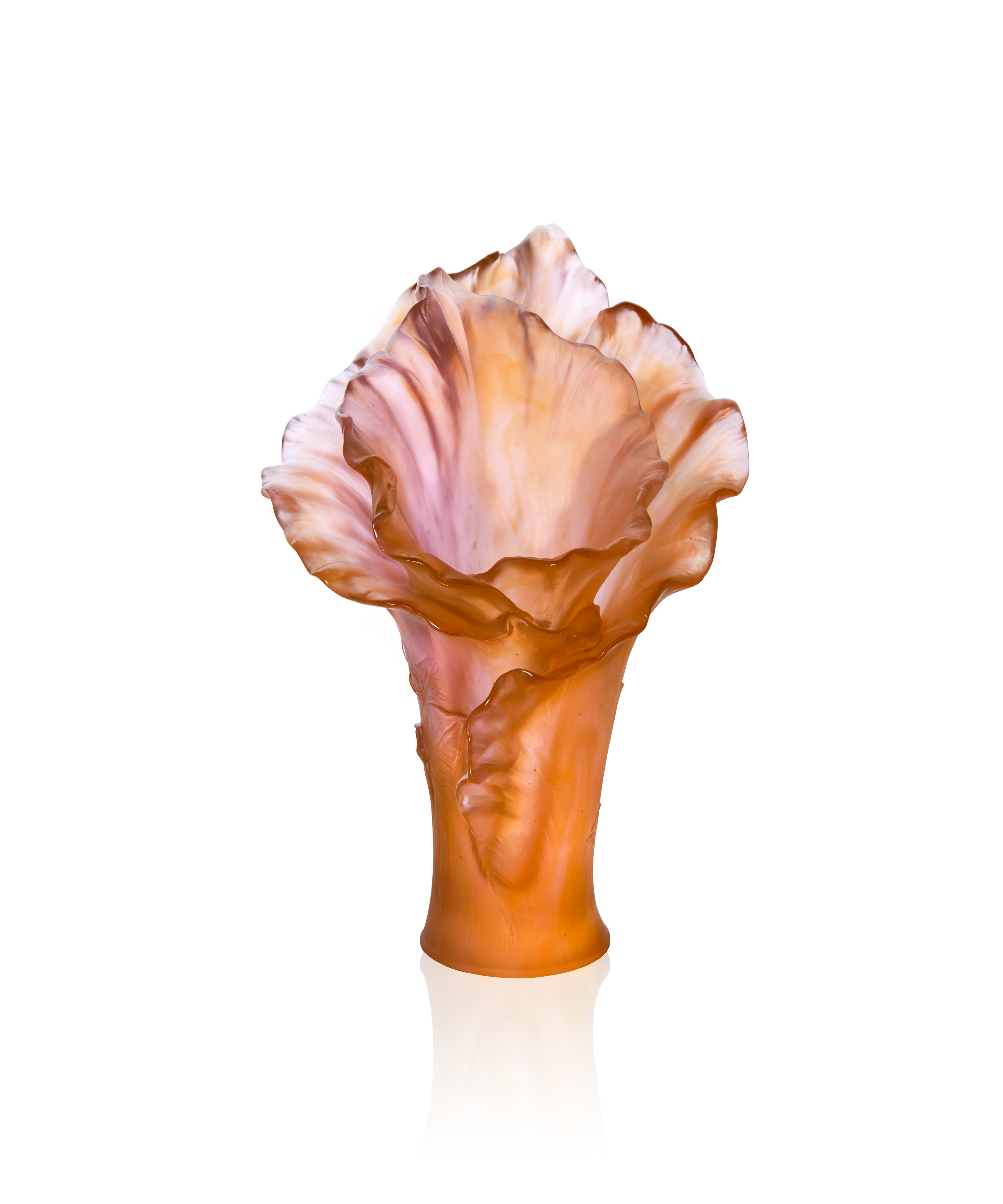 daum-univers-v-g-tal-arum-vase-grand-mod-le-ambre-rose image 1