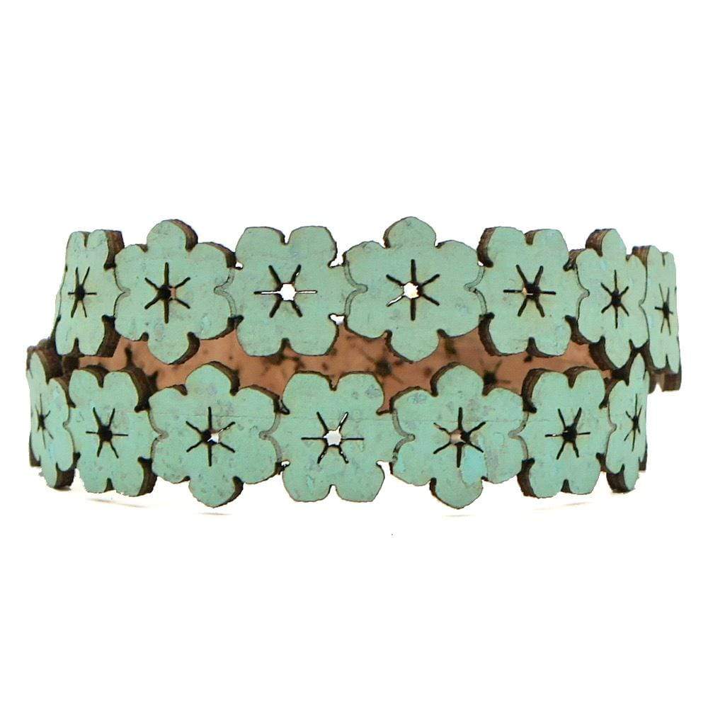 luisa-paix-o-bracelet-li-ge-double-flores-vert-d-eau-16-5-cm image 2