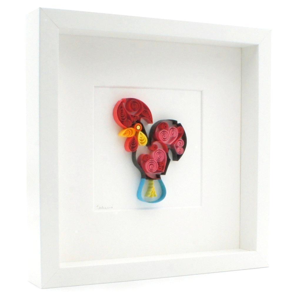 luisa-paix-o-coq-de-barcelos-tableau-paperolles-galo-25-cm image 1