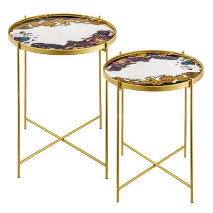 baroni-home-tavoli-lot-2-tables-basses-marbre-dor-violet image 2