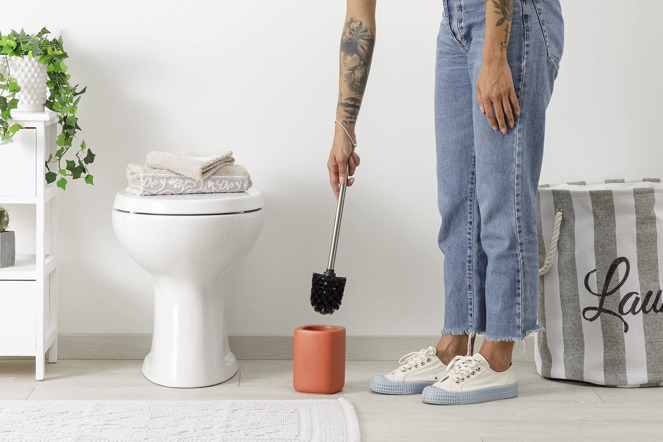 baroni-home-tutto-bagno-brosse-wc-c-ramique-rouge-41-cm image 3