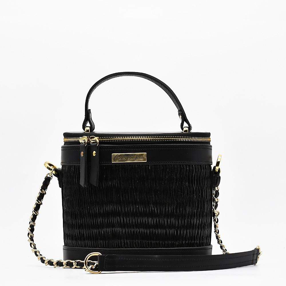 luisa-paix-o-sac-jonc-cuir-noir-22-cm image 1