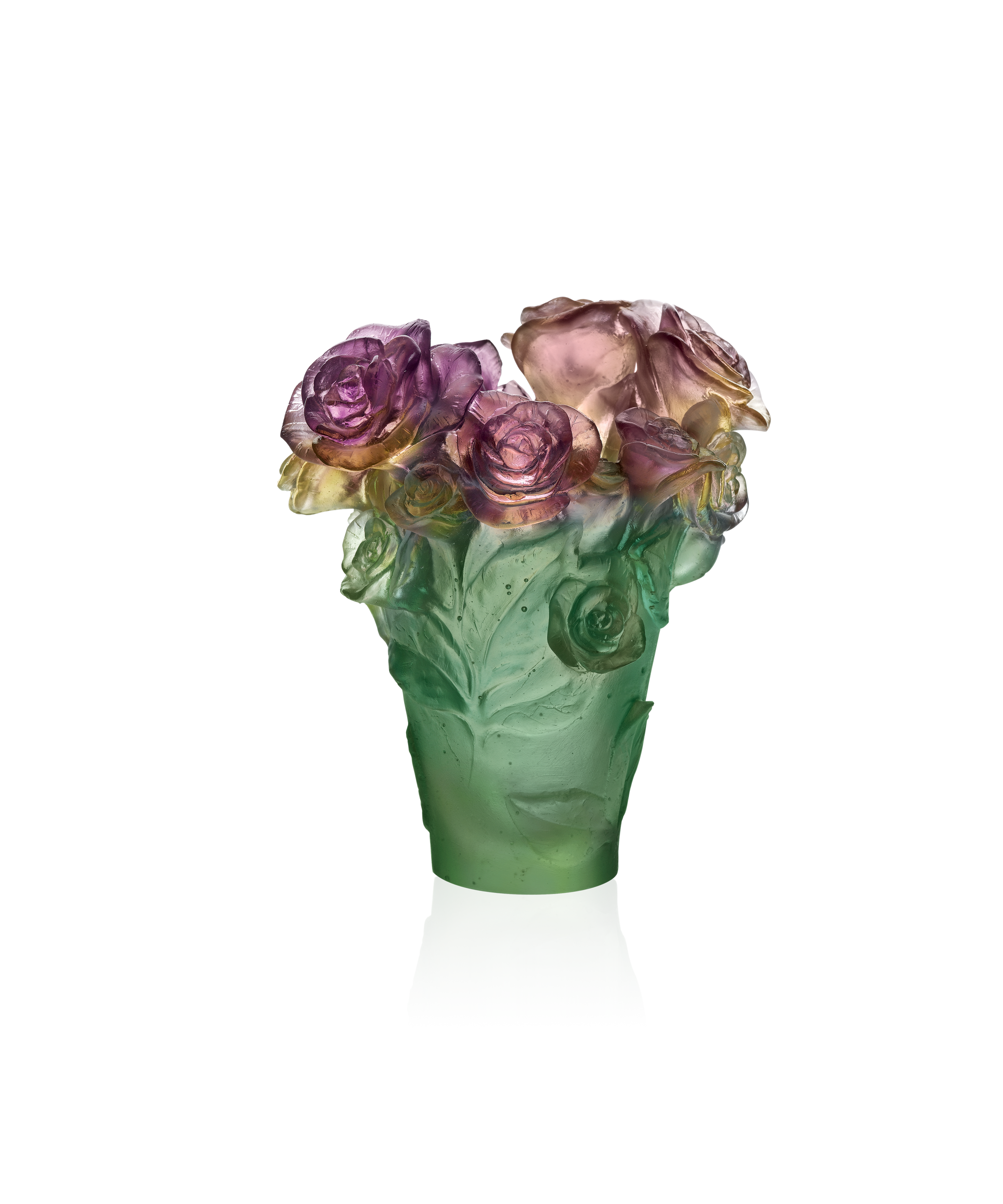 daum-univers-v-g-tal-rose-passion-vase-petit-mod-le-vert-rose image 1