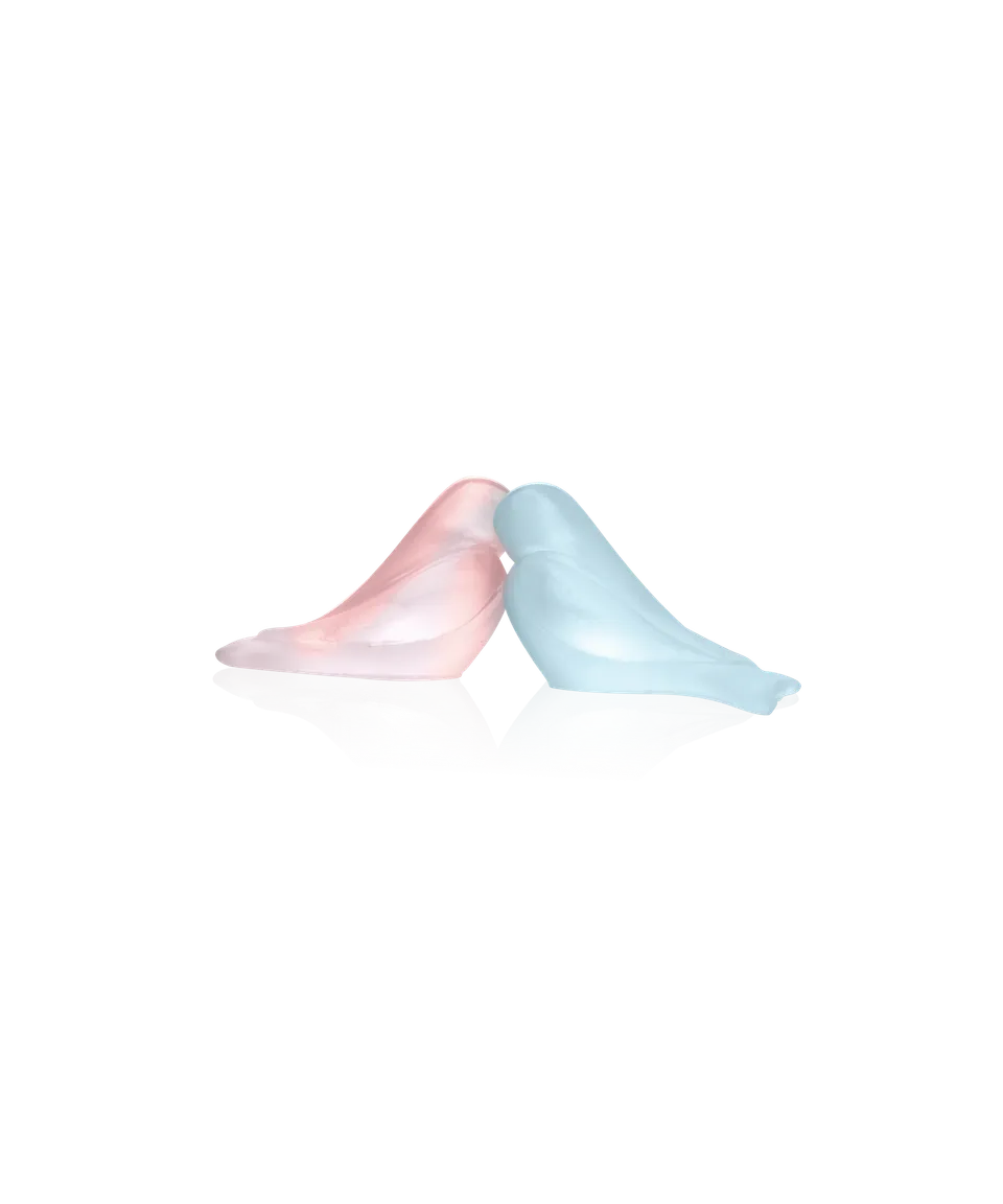 daum-les-fianc-s-rose-et-bleu-sculpture-rochon-p-te-verre image 1