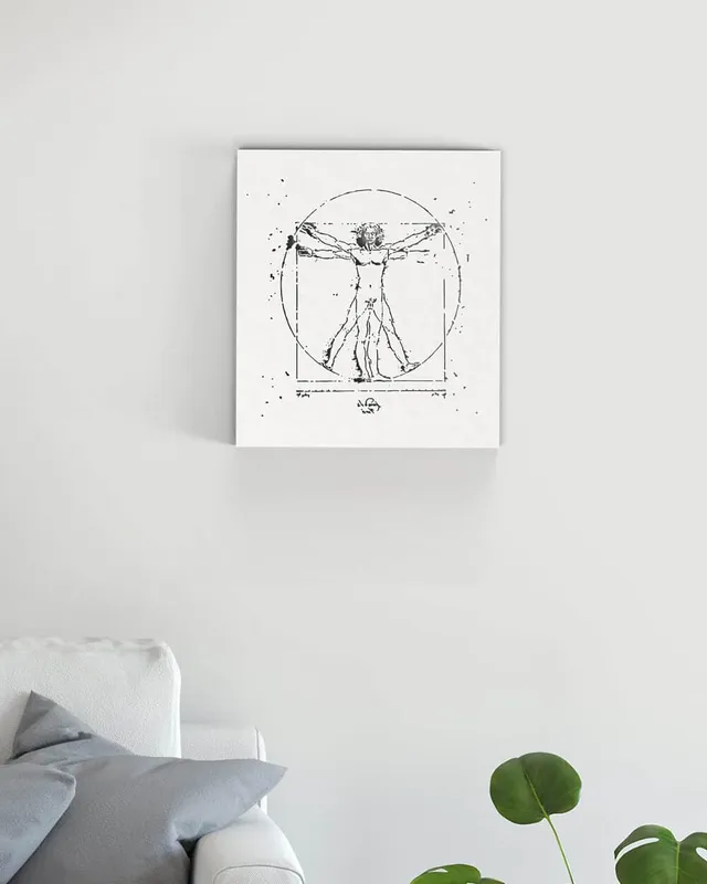 je-suis-art-tableaux-homme-vitruve-cadre-mural-m-tal image 1