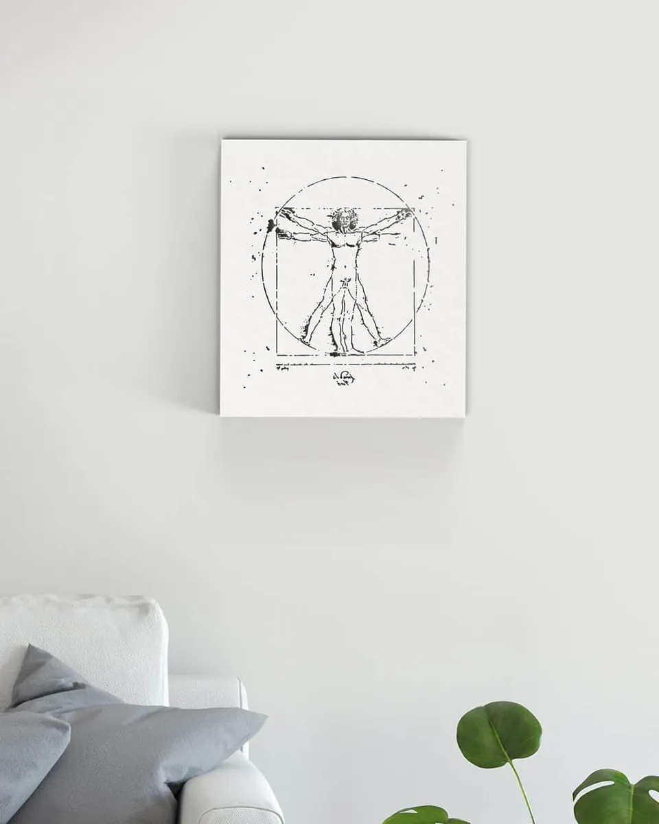 je-suis-art-tableaux-homme-vitruve-cadre-mural-m-tal image 1