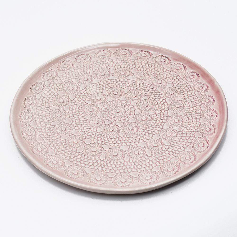 luisa-paix-o-flores-assiette-c-ramique-rose-27cm-artisanale-main image 2