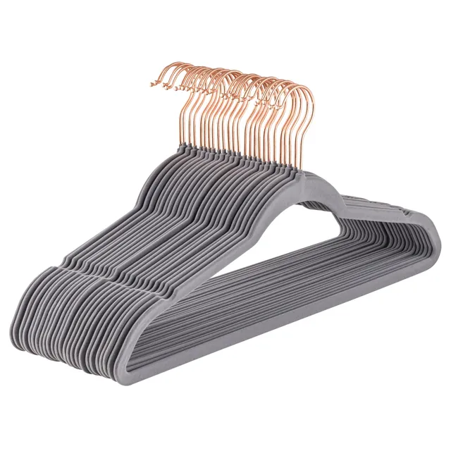 baroni-home-organizzazione-cintres-velours-gris-20-pi-ces-44-5cm image 1