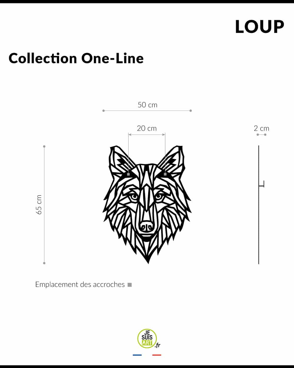 je-suis-art-animaux-loup-one-line-d-co-murale-m-tal-trait image 3