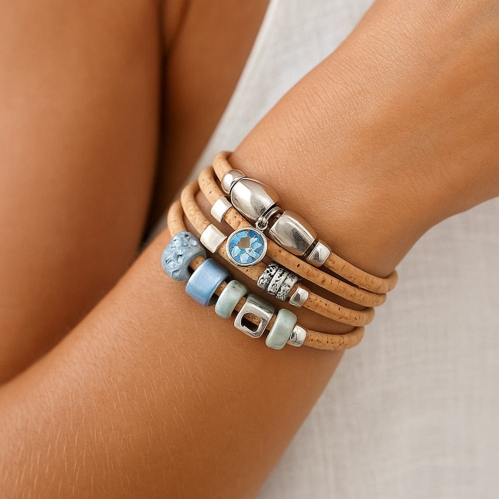 luisa-paix-o-bracelet-li-ge-perles-bleu-fermoir-aimant image 2