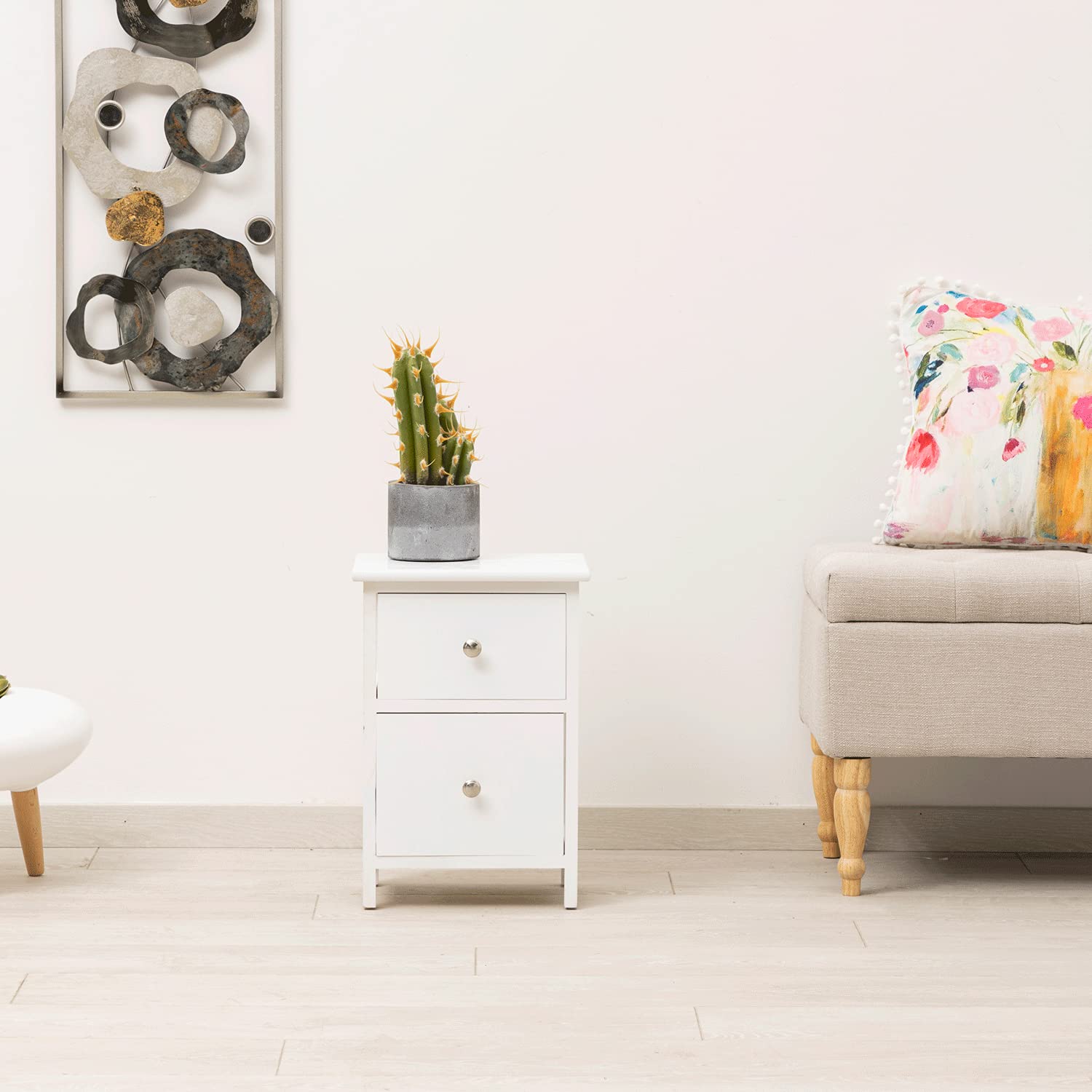 baroni-home-mobili-e-mobiletti-table-de-chevet-blanc-2-tiroirs-30x24x43-cm image 2