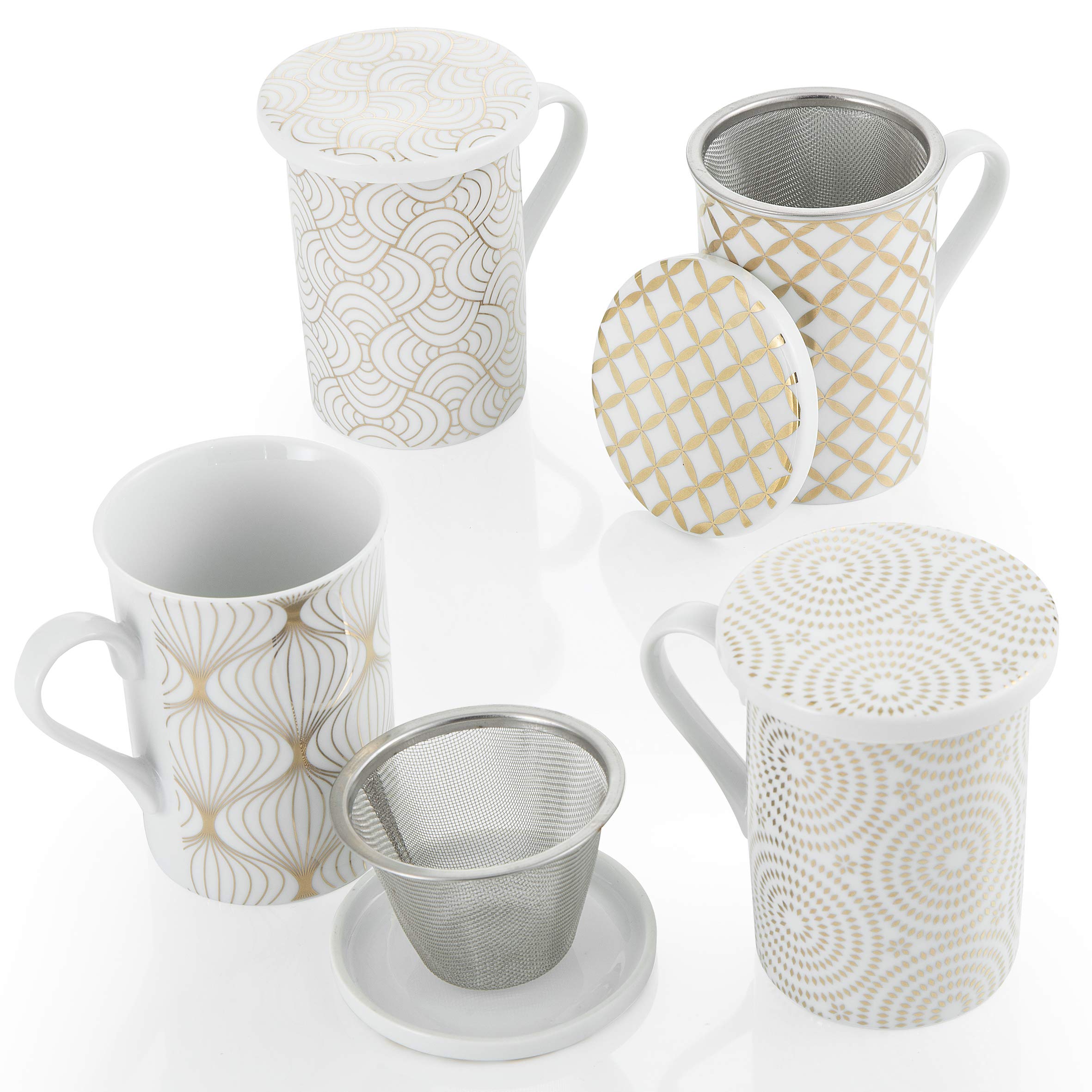 baroni-home-cucina-tasse-th-filtre-blanc-or-11-cm image 4