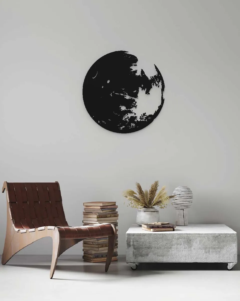 je-suis-art-tableaux-mars-one-line-tableau-mural-m-tal-noir image 1