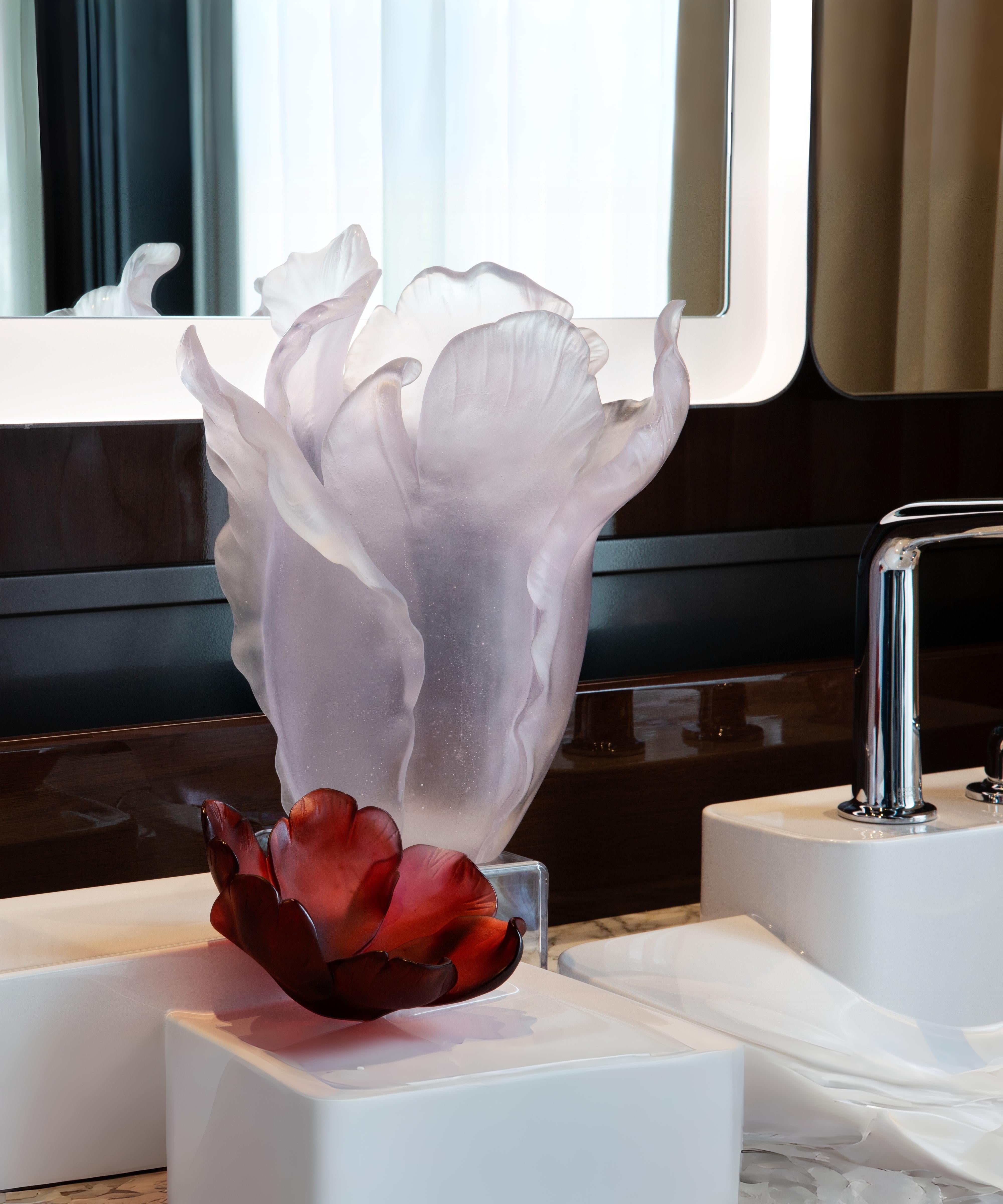 daum-univers-v-g-tal-tulipe-coupelle-rouge-cristal image 3