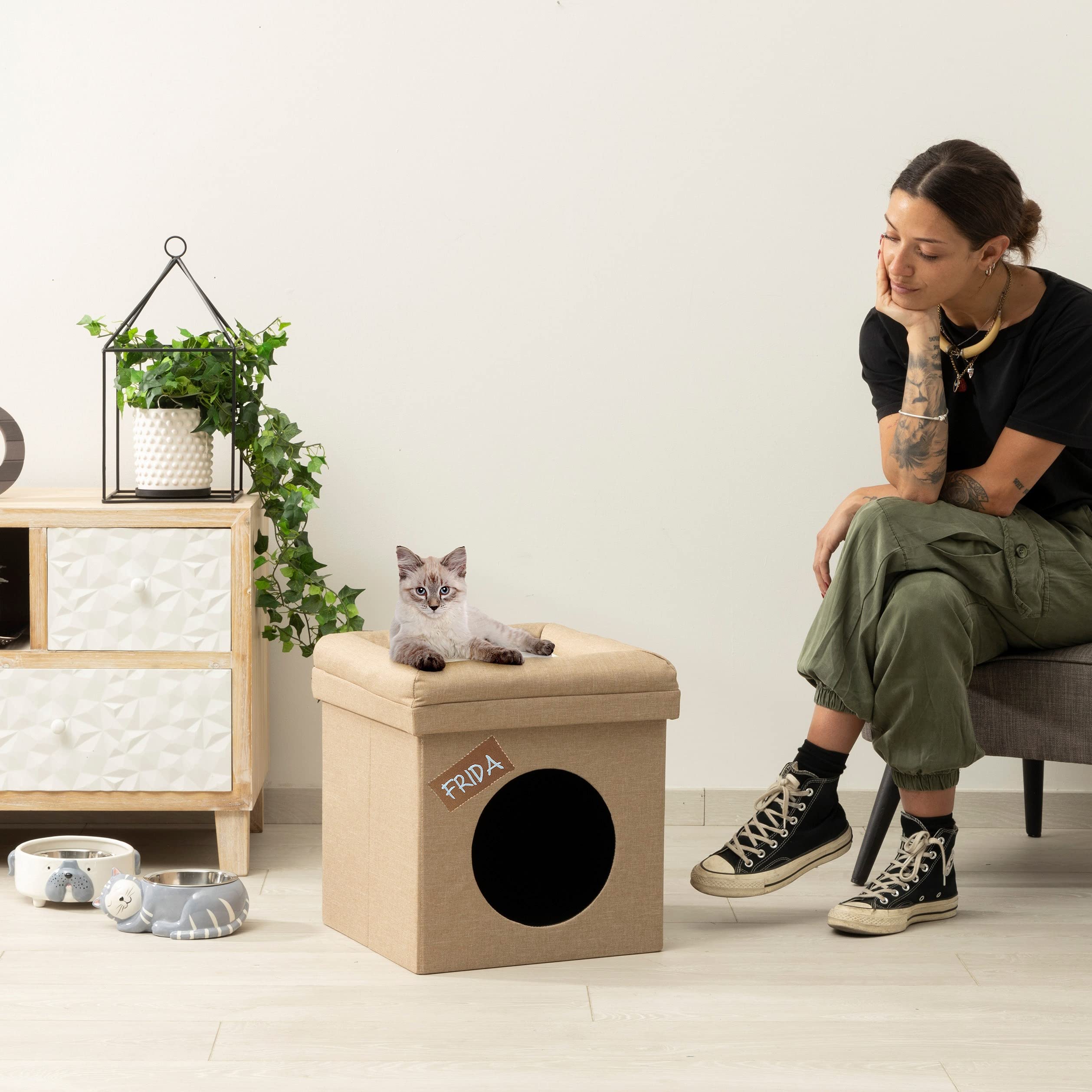 baroni-home-pet-panier-chien-chat-pliable-tourterelle-38x38x42 image 3