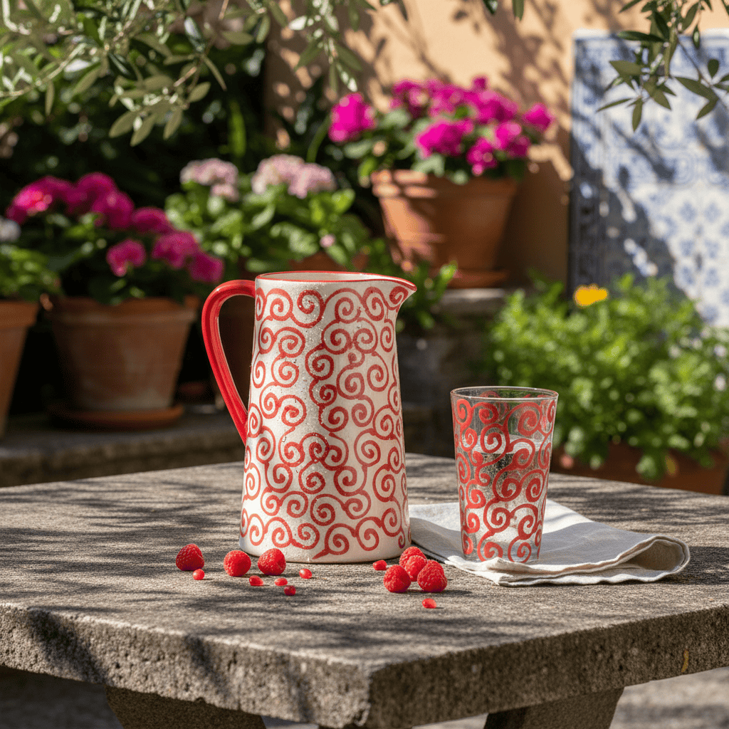 luisa-paix-o-redemoinho-carafe-c-ramique-rouge-1-l-spirales image 2