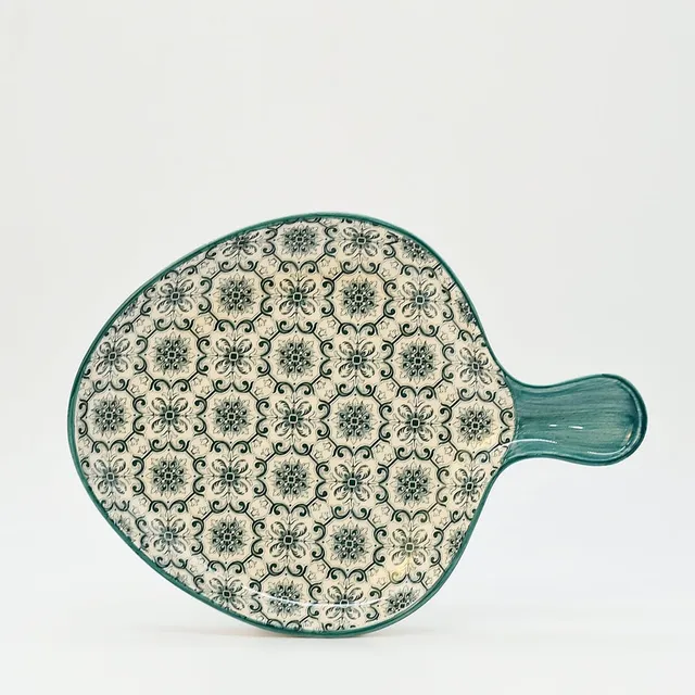luisa-paix-o-padr-o-plat-c-ramique-vert-poign-e-28-cm image 1