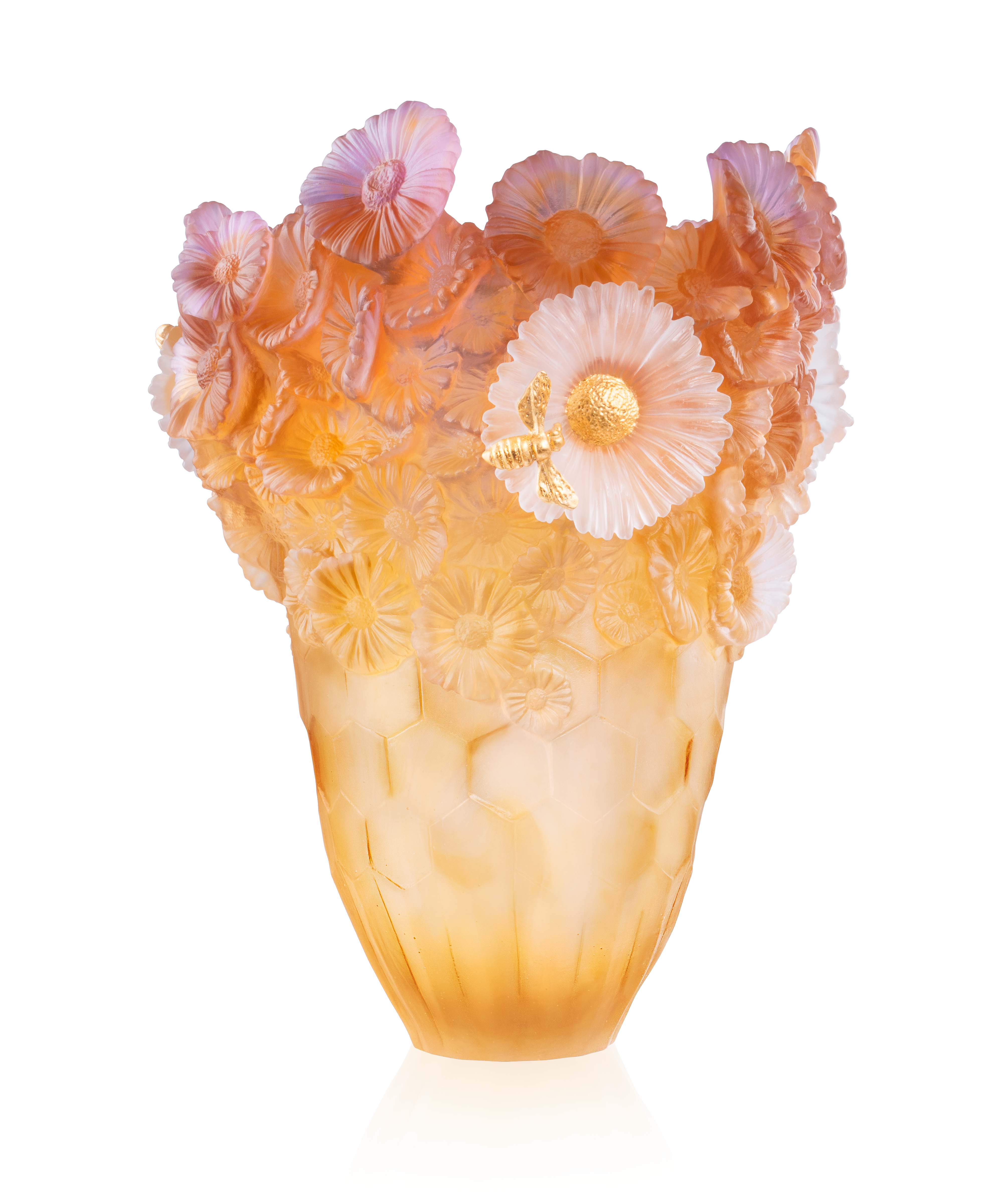 daum-or-d-abeille-vase-magnum-feuille-d-or-99-ex image 1