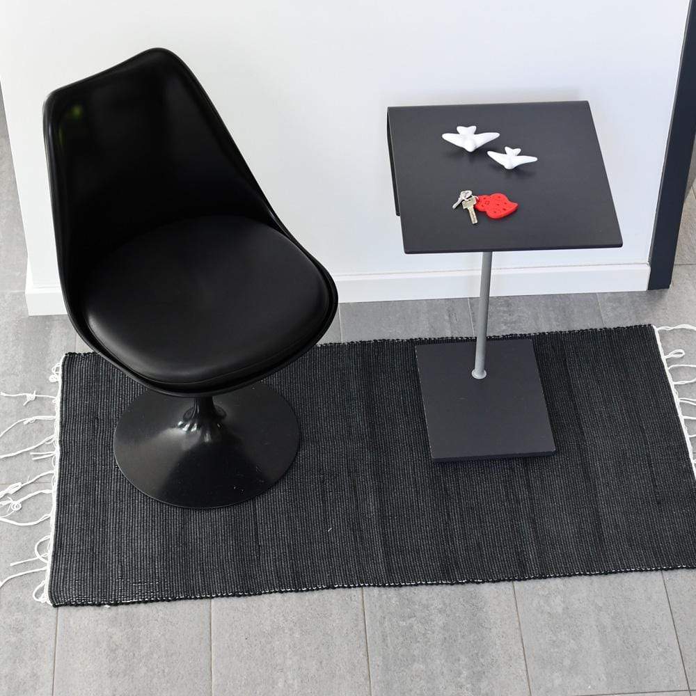 luisa-paix-o-linge-de-maison-tapis-coton-tress-noir-140x70 image 2