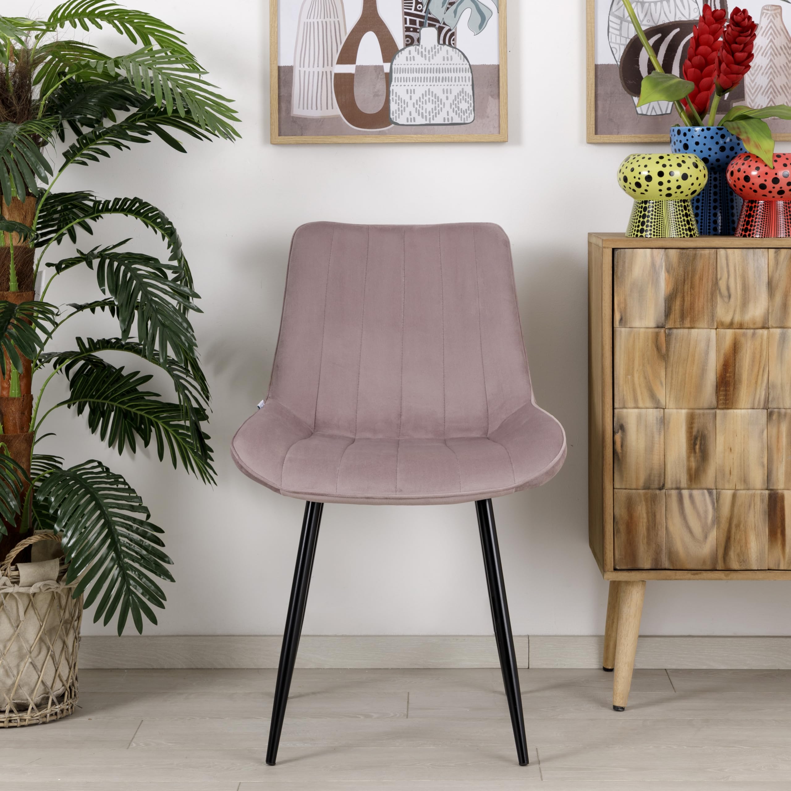 baroni-home-sedie-chaise-velours-rose-1-pi-ce-53x44x86-cm image 7