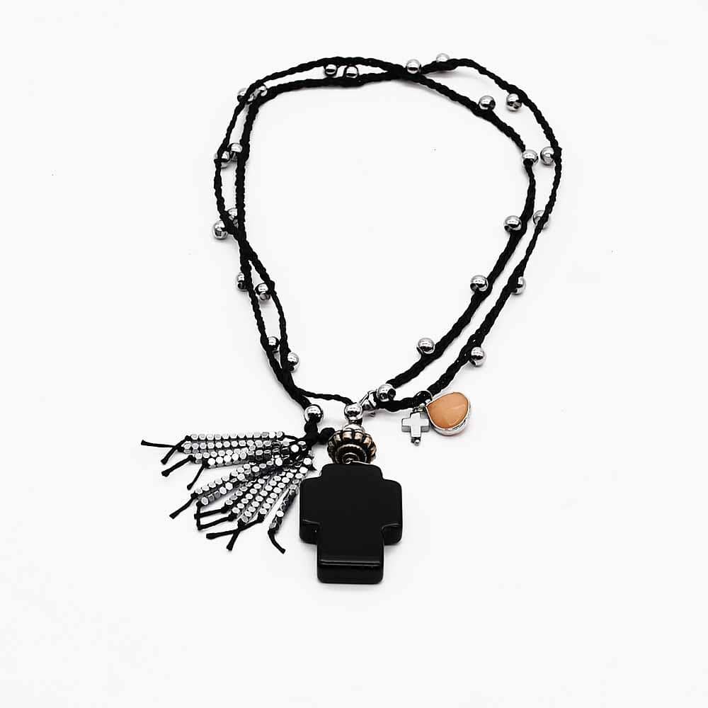luisa-paix-o-collier-croix-pierre-noire-80-cm image 2