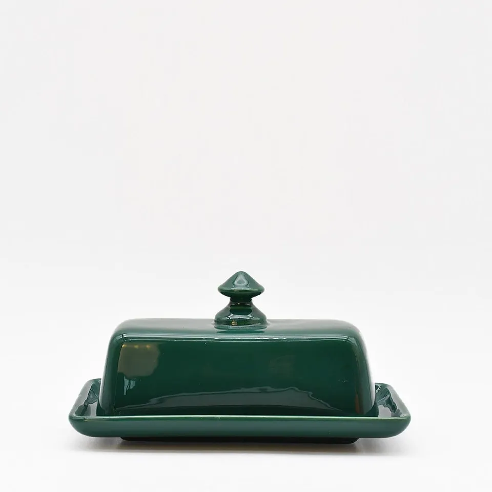 luisa-paix-o-vaisselle-portugaise-beurrier-c-ramique-vert-artisanal image 1