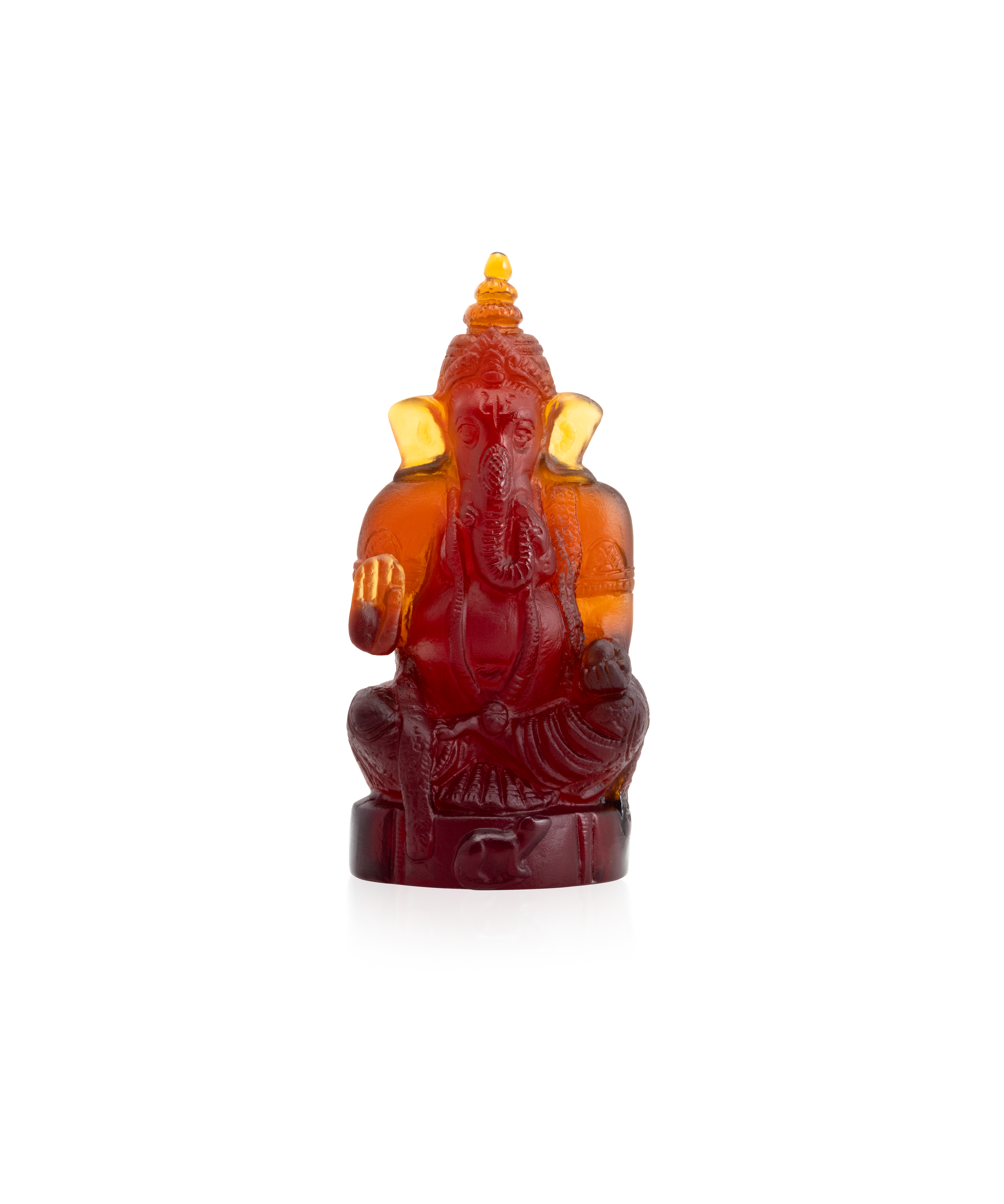 daum-art-cristal-ganesha-statuette-ambre-fonc-cristal image 1
