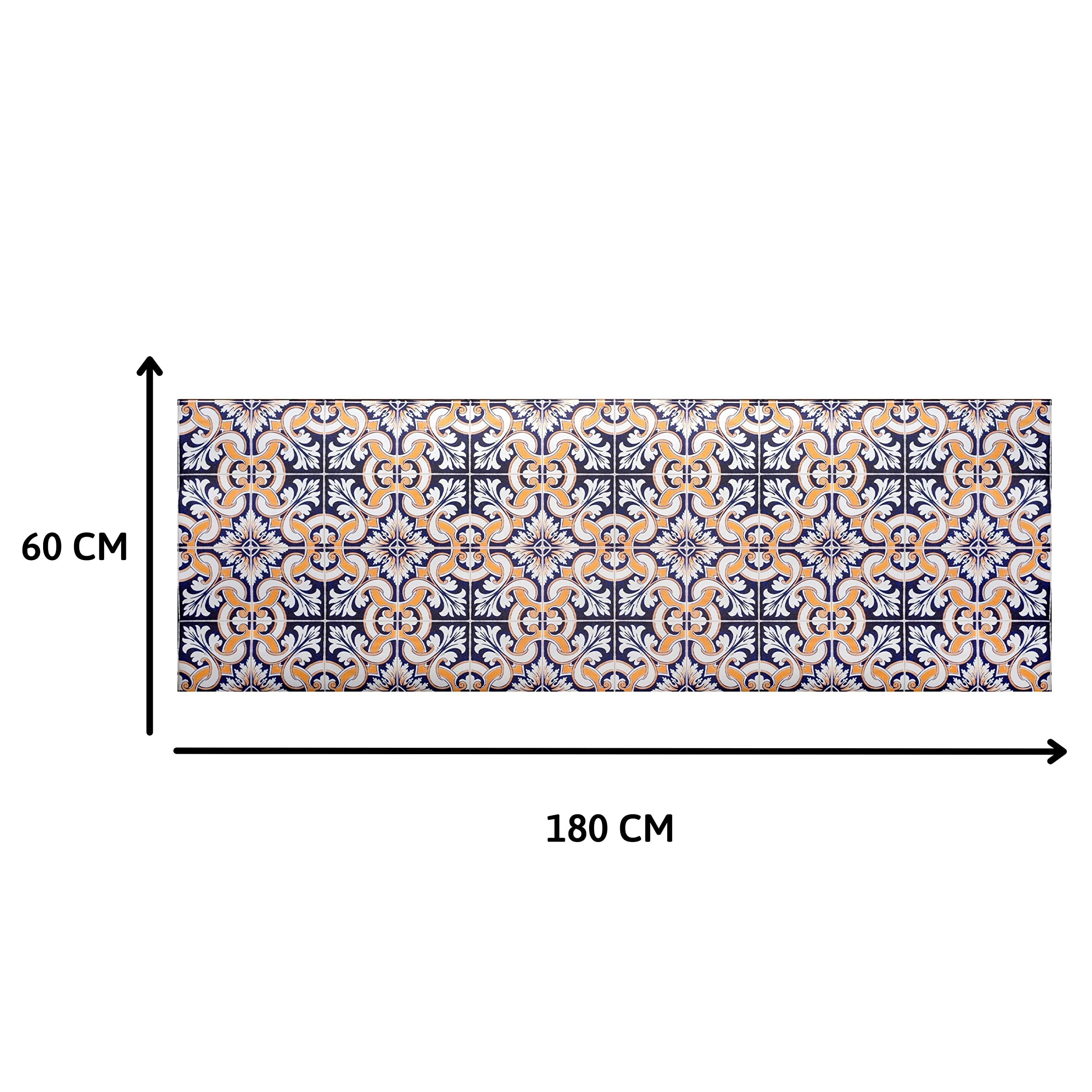 baroni-home-cucina-tapis-cuisine-pvc-bleu-jaune-60x180 image 4
