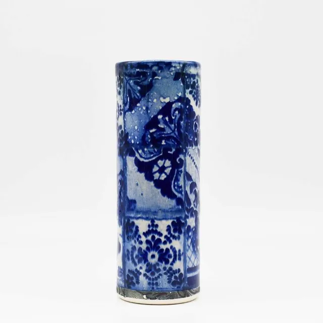 luisa-paix-o-lisboa-vase-en-gr-s-cylindrique-25-cm-azulejos image 1