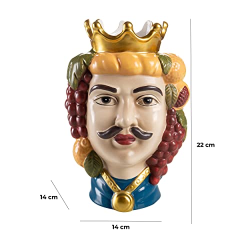 baroni-home-teste-di-moro-vase-t-te-roi-porcelaine-22cm image 8